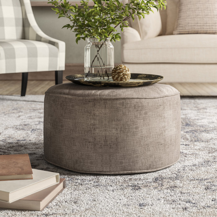 Laurel Foundry Modern Farmhouse 24" Round Pouf Ottoman & Reviews Wayfair